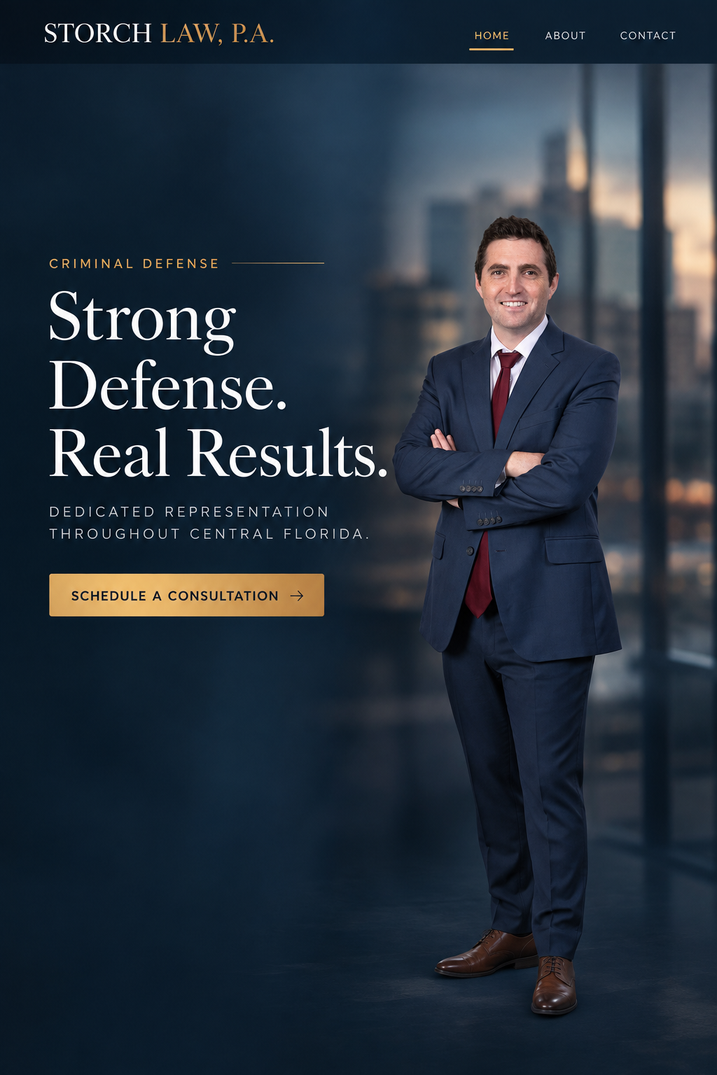 Storch Law, P.A. — Criminal Defense. Strong Defense. Real Results. Dedicated representation throughout Central Florida. Portrait of Matthew H. Storch.